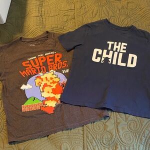 Super Mario Bros. and The Child Kids T-Shirts Size Small